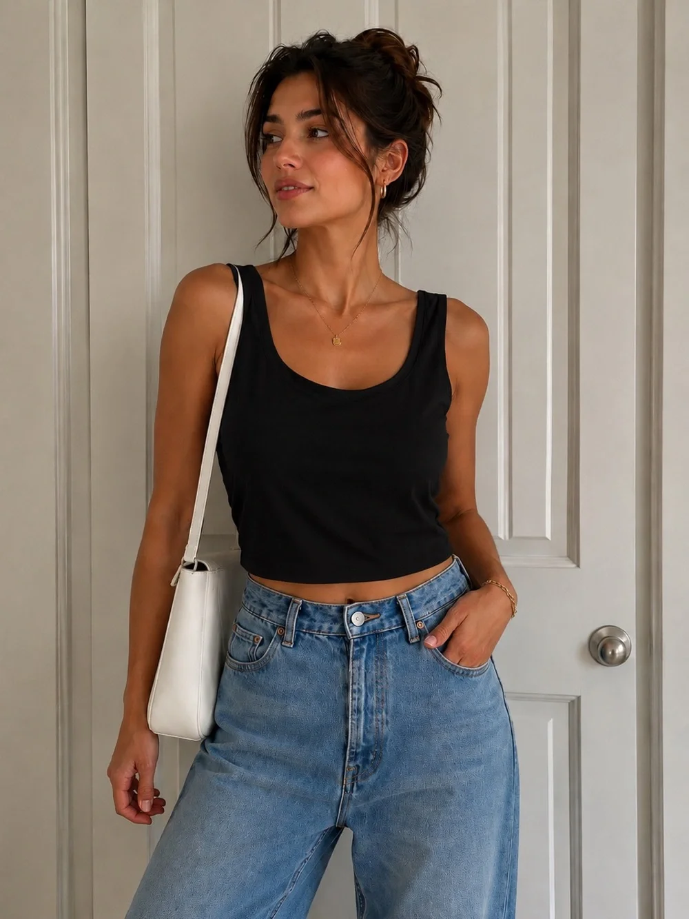 Set of 2 Scoop Neck Tank Top(blk/pink) - Picture 5 of 6